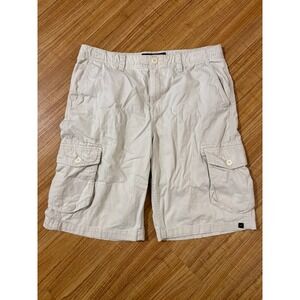 Tony Hawk Mens Cargo Shorts Beige Size 33 Cotton Pockets Casual Skater